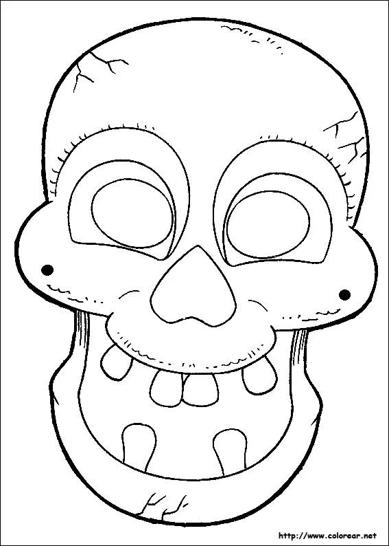 Dibujos para colorear de Máscaras de Halloween