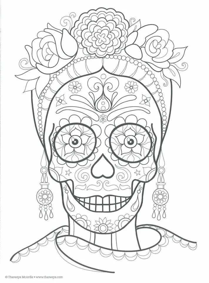 Dibujos para colorear el día de los muertos (53) | Mandalas de calaveras,  Calaveras mexicanas para colorear, Calaveras para colorear