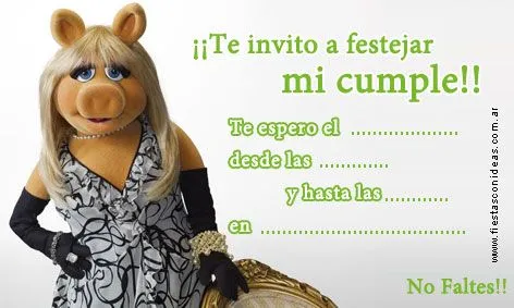  ... Aquí para Imprimir la tarjeta de cumpleaños de Piggy (Los muppets