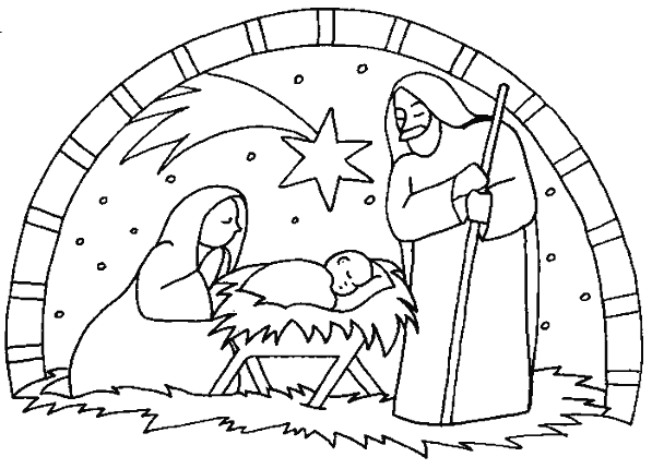 Dibujos para colorear del nacimiento del niño Jesus - Imagui