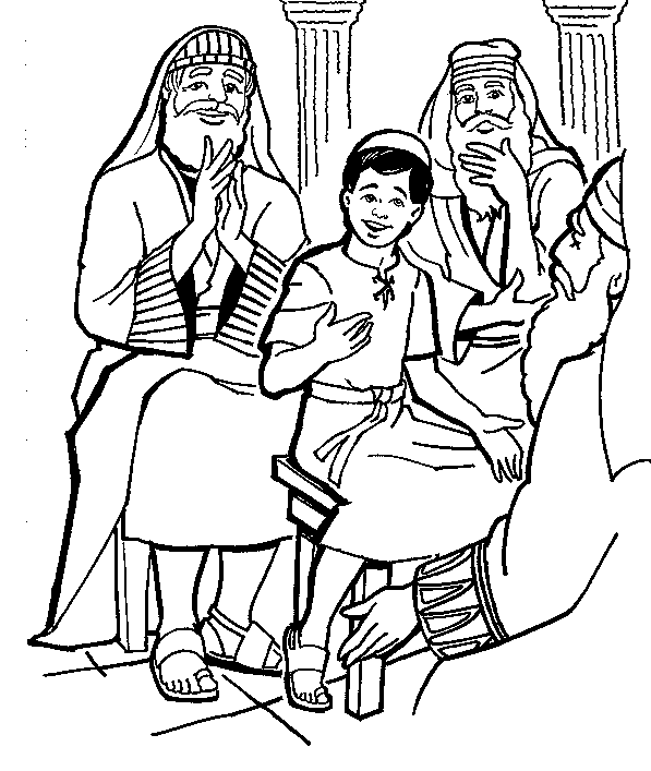 Dibujos para colorear de Jesus perdido y hallado en el templo - Imagui
