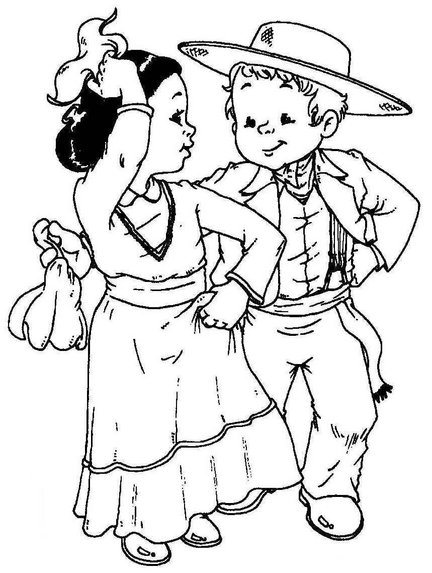 Dibujo de niños bailando - Imagui