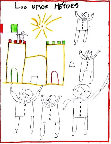 Dibujos para colorear de los niños héroes de Chapultepec - Imagui