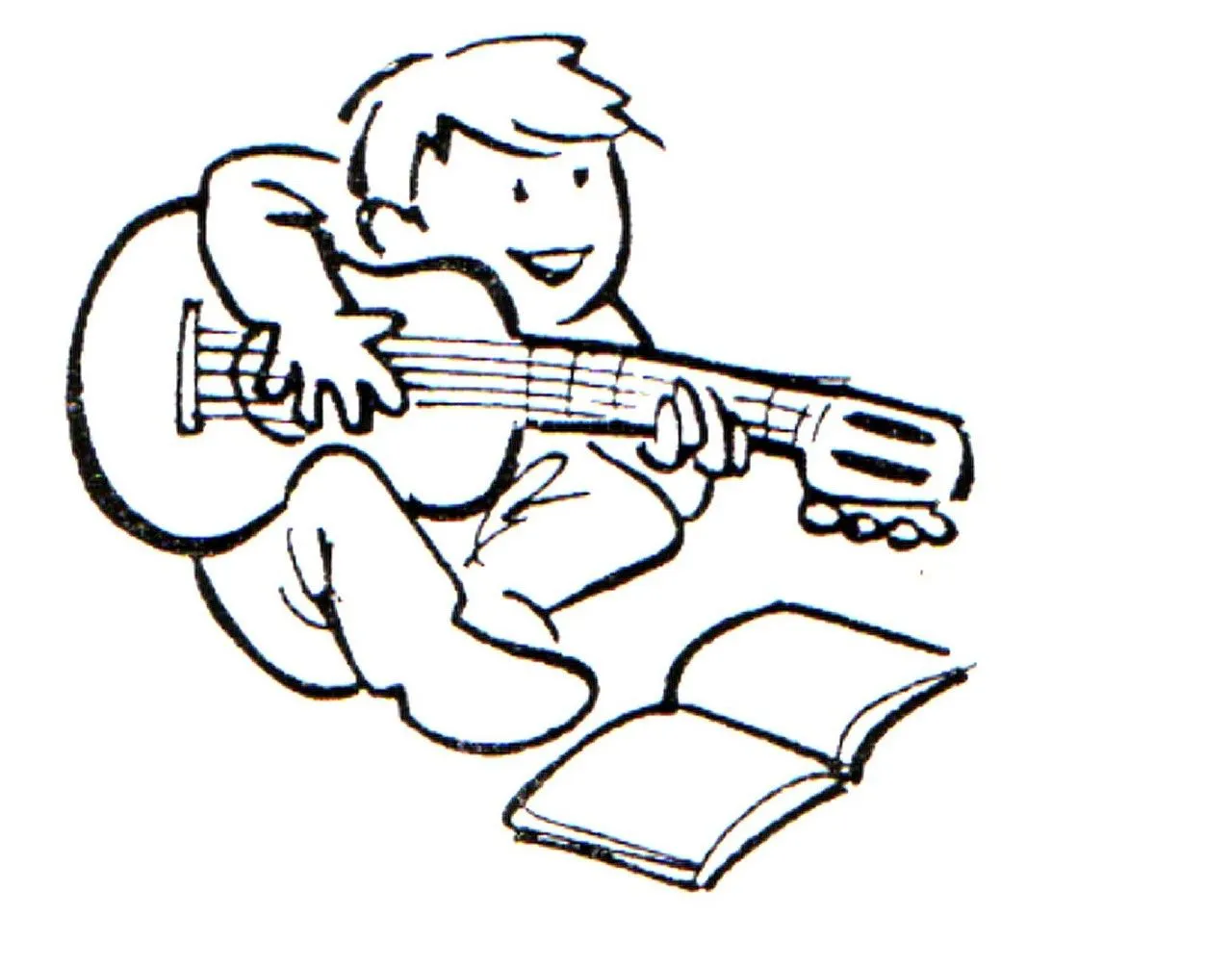 Niños tocando la guitarra para colorear - Imagui