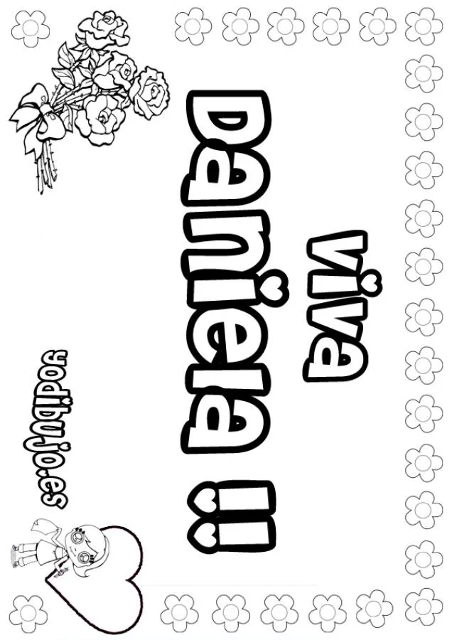 Dibujos para colorear NOMBRES NIÑAS, DANIELA para imprimir Dibujos para colorear NOMBRES NIÑAS, DANIELA para imprimir