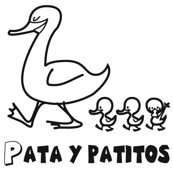 Mamá Pato y sus patitos para colorear