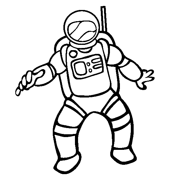 Un dibujo de astronauta para niños pintado - Imagui