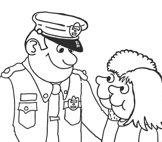 Un niño saludando a un policia para colorear - Imagui