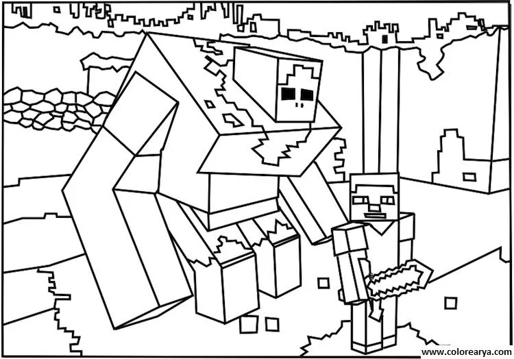 mindcraft villagers Colouring Pages