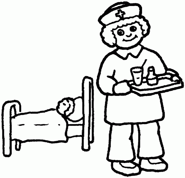 Dibujos para colorear enfermeras con niños - Imagui