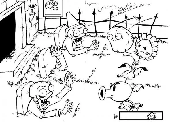 Dibujos para iluminar de plantas vs zombies - Imagui