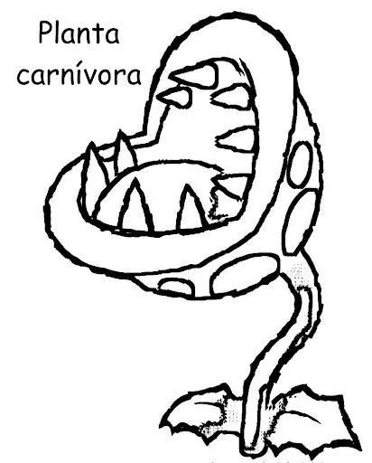 Dibujos de la planta carnivora de Plantas vs Zombies para colorear ...