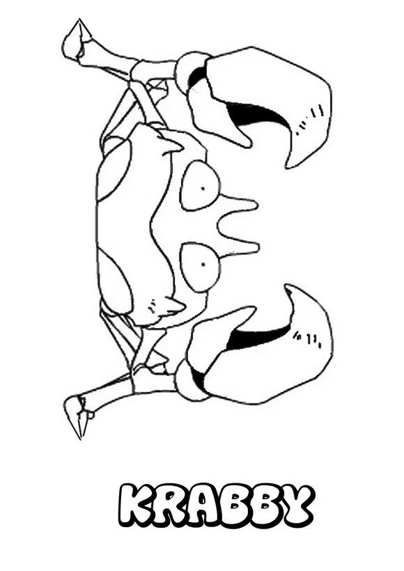 Dibujos para colorear POKEMON AGUA, Pokemon Krabby para imprimir