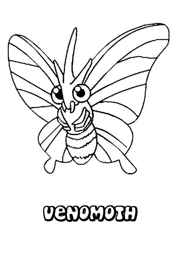 Dibujos para colorear POKEMON BICHO, Pokemon Venomoth para imprimir