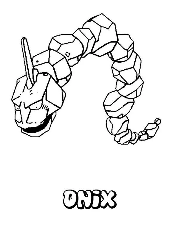 Dibujo Pokemon Onix - Dibujos para pintar POKEMON ROCA