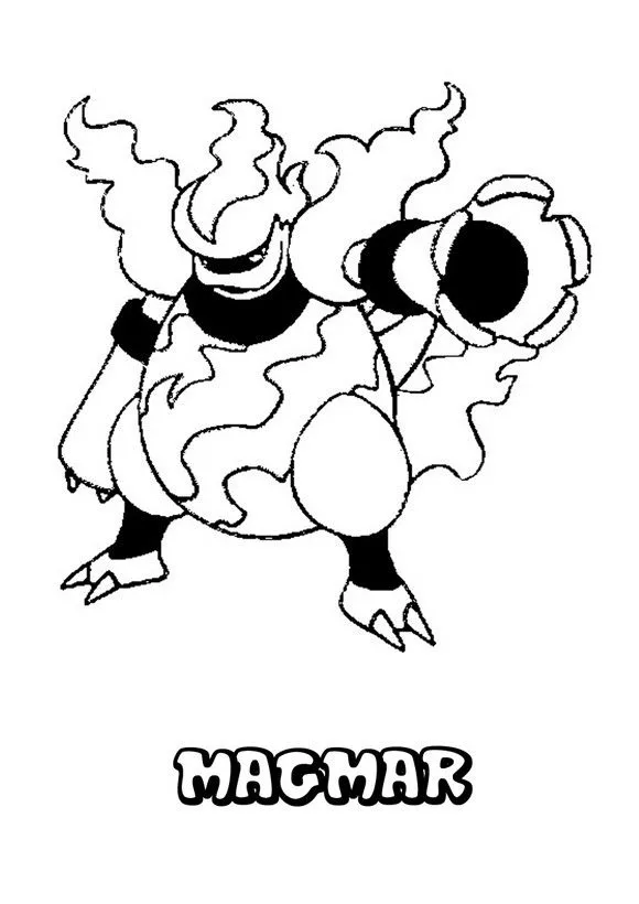 Dibujo Pokemon Magmar - Dibujos para colorear POKEMON FUEGO