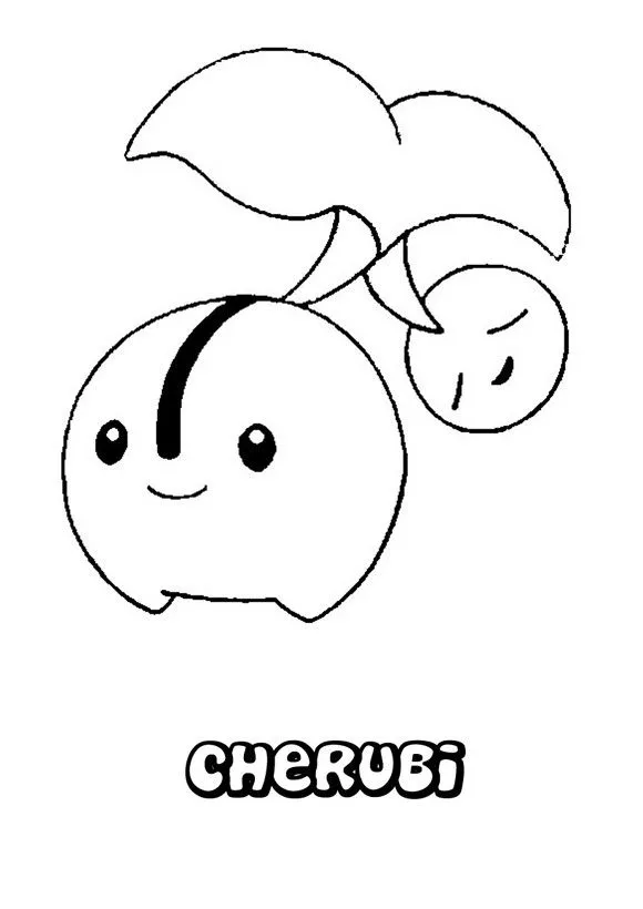 Dibujos para colorear POKEMON PLANTA, Pokemon Cherubi para imprimir