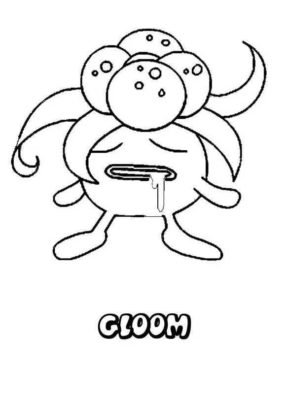 Dibujos para colorear POKEMON PLANTA, Pokemon Gloom para imprimir
