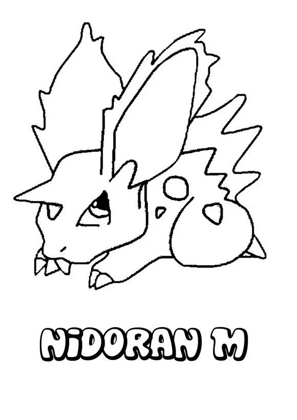 Dibujos para colorear POKEMON VENENO, Pokemon Nidoran macho para ...