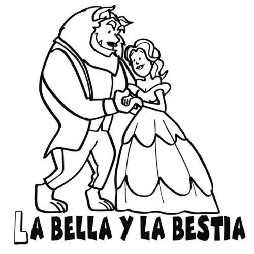 Dibujo de la Bella y la Bestia para pintar - Dibujos para colorear ...