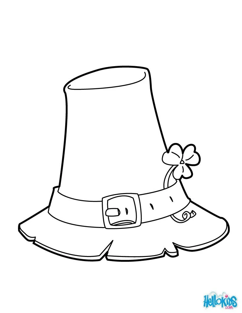 Dibujos para colorear SAN PATRICIO, Sombrero verde para imprimir Dibujos para colorear SAN PATRICIO, Sombrero verde para imprimir