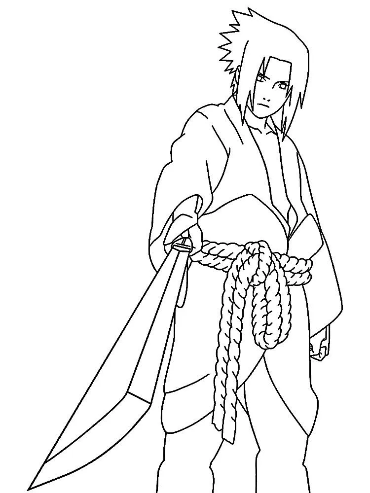 Dibujos para colorear - Sasuke Uchiha.