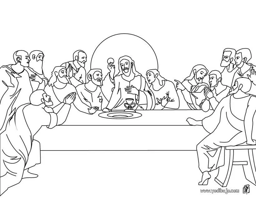 Dibujos para colorear SEMANA SANTA, Última Cena para imprimir Dibujos para colorear SEMANA SANTA, Última Cena para imprimir
