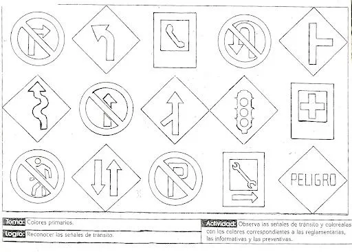 Dibujos para colorear de señales reglamentarias - Imagui