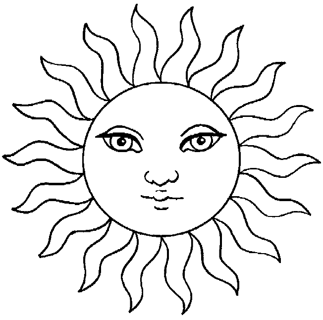 Dibujos para colorear de Sol, Plantillas para colorear de Sol
