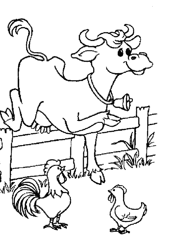 Dibujos para colorear de Vacas, Bos taurus, ganado bovino