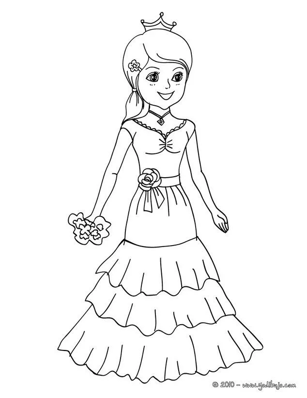 Dibujos de DISFRACES para colorear - Vestido de Flamenquera Dibujos de DISFRACES para colorear - Vestido de Flamenquera