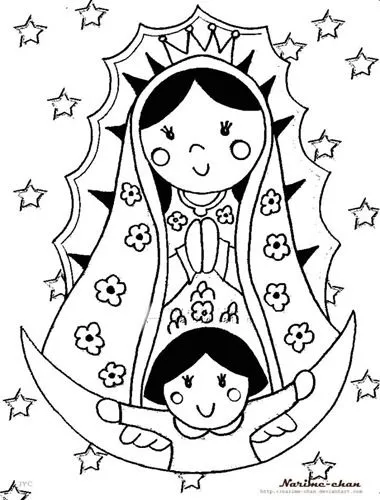 Dibujos para colorear de la Virgen de Guadalupe | Jugar y colorear