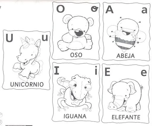 Dibujos para colorear vocales a e i o u - Imagui