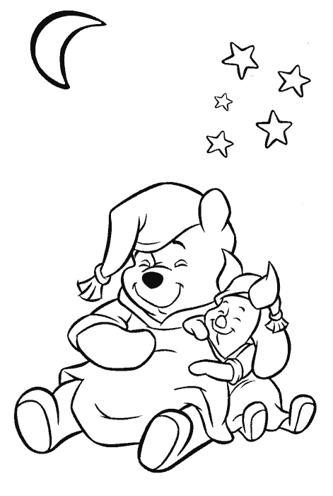 Imagenes para colorear de Winnie Pooh baby en navidad - Imagui