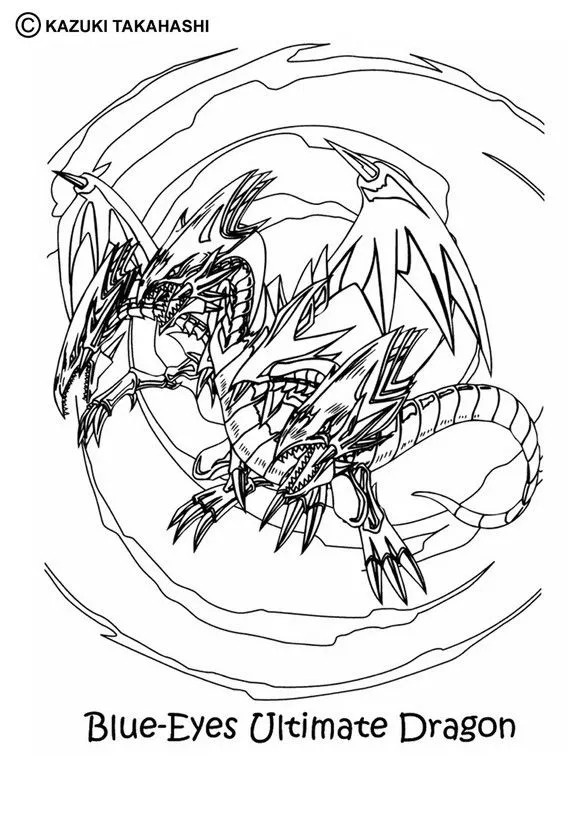 Dibujos para colorear de YU GI OH, blue eyes ultimate dragon para ... Dibujos para colorear de YU GI OH, blue eyes ultimate dragon para ...