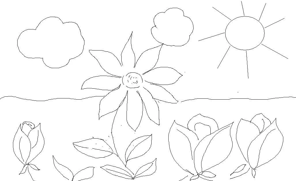 dibujos para coloresar gratis de flores y paisajes de regalo para ...
