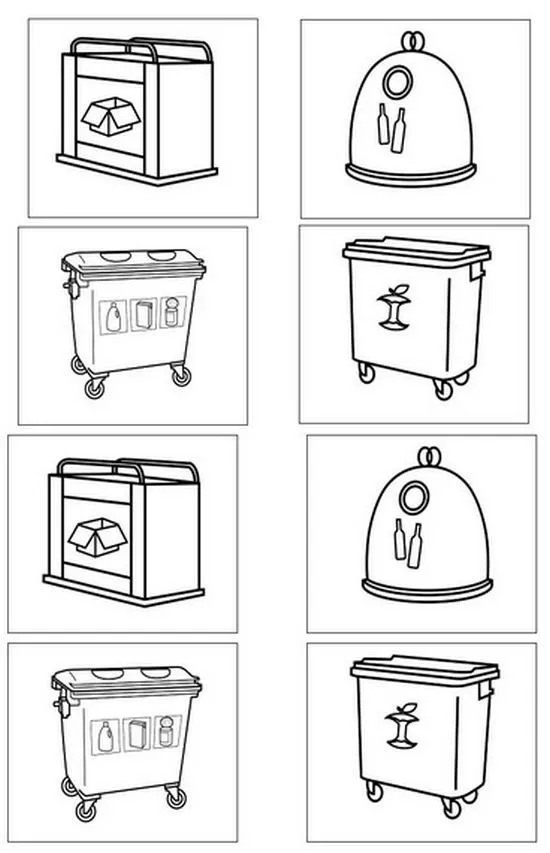 Dibujos de contenedores de reciclaje para colorear - Imagui