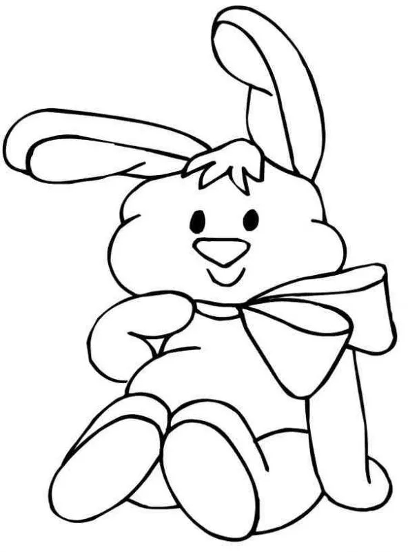 Dibujo de Conejo con lazo para colorear. Dibujos infantiles de ...