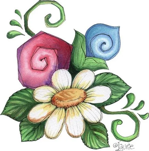 Dibujos country de flores - Imagui