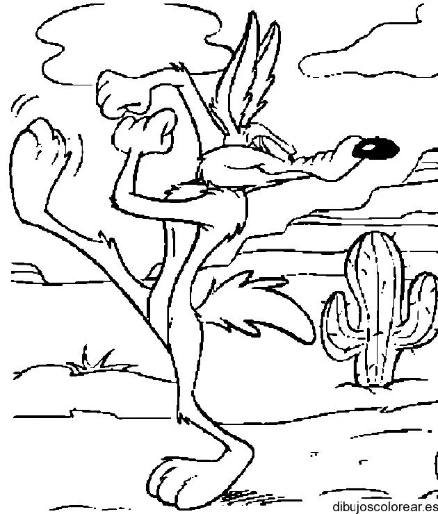 Dibujo de El Coyote al ataque | Dibujos para Colorear