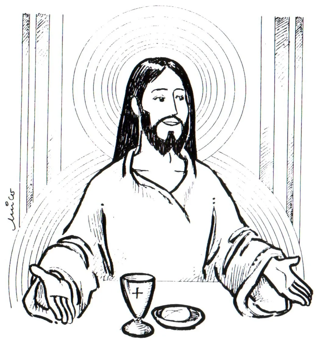 Dibujo de Jesus con el pan y el vino para colorear ~ Dibujos ...