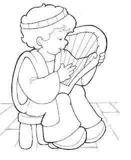 David con arpa para colorear | Dibujos infantiles, imagenes cristianas David con arpa para colorear | Dibujos infantiles, imagenes cristianas