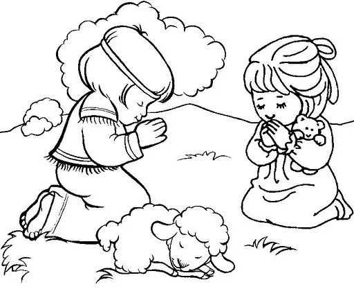 Niños orando para colorear | Dibujos infantiles, imagenes cristianas