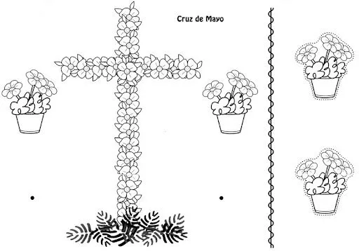 Un dibujo de la cruz de mayo - Imagui