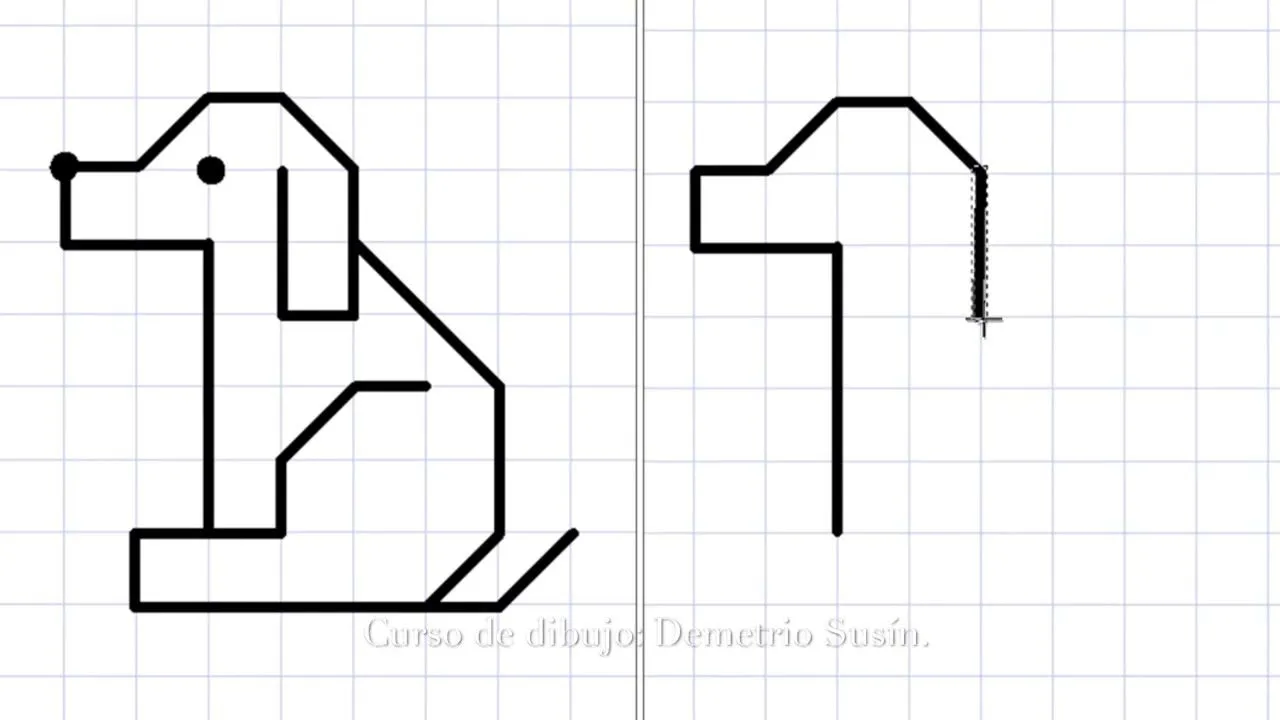 Dibujos sobre cuadrícula para niños, muy fácil. Drawing on grid for kids,  easy. - YouTube
