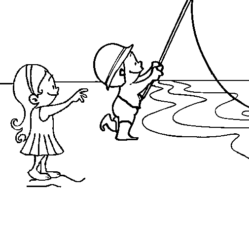 dibujos-de-amigos-pescando-en- ...