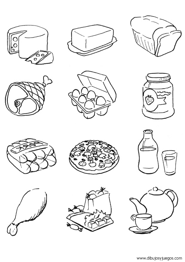 dibujos-de-comida-025 | Dibujos y juegos, para pintar y colorear