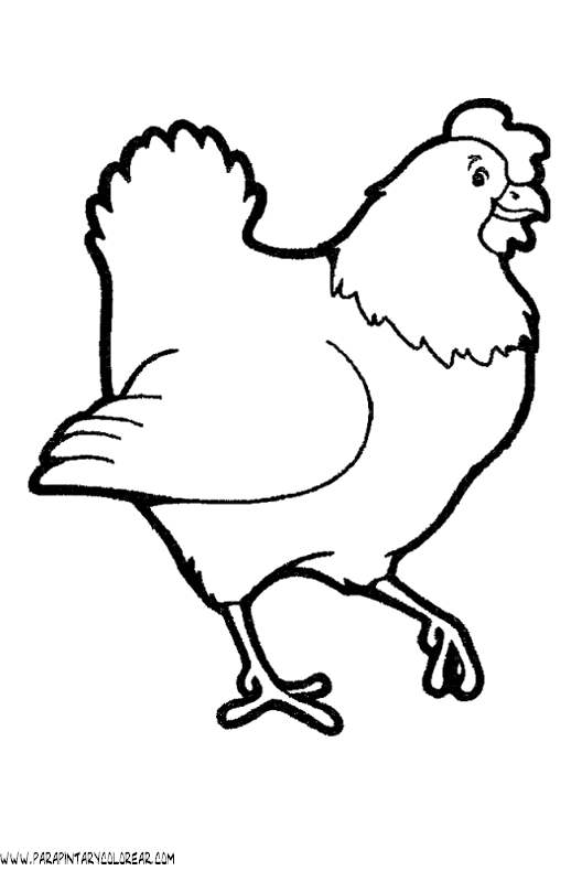 Un dibujo de una gallina - Imagui