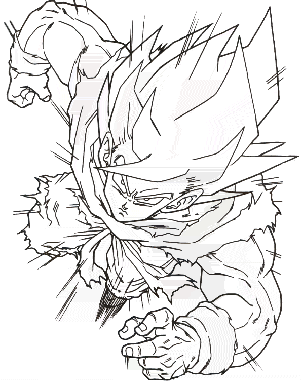 Goku para colorear e imprimir cuerpo completo - Imagui