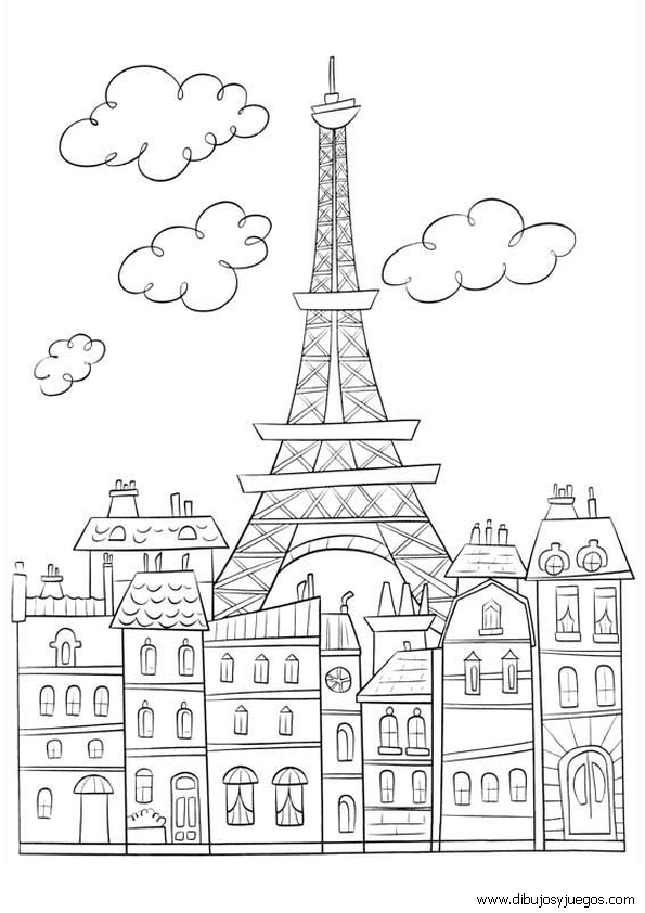 dibujos-de-paris-francia-001-torre-eiffel | Dibujos y juegos, para ...